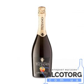 Игристый Винный Напиток Тициано Персик Белое Полусладкое, Tiziano Sparkling Peach 0,75 Л.
