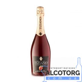 Игристый винный напиток Тициано клубника красное полусладкое, Tiziano Sparkling Strawberry 0,75 л.