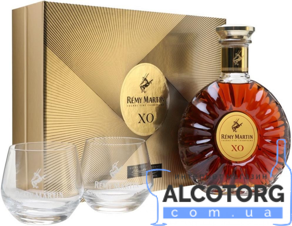 Коньяк Ремі Мартін XO коробка + 2 стакани Коньяк Ремі Мартін XO коробка + 2 стакани, Remy Martin XO + 2 glasses 0,7 л.