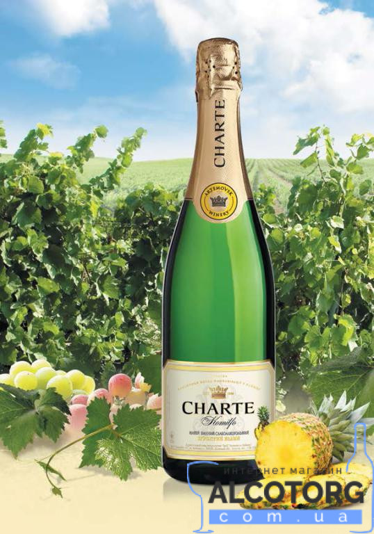 Винний напій Шарте Винний напій Шарте Ананас біле напівсолодке, Charte Pineapple 0,75 л.