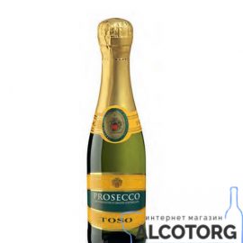 Вино ігристе Tosо Просекко Спуманте Екстра Драй біле сухе, Тосo Prosecco Spumante Extra Dry DOC 0,2 л.