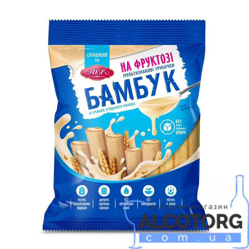 Мультизлаковые трубочки Бам-Бук со вкусом сгущенного молока на фруктозе 250 г.