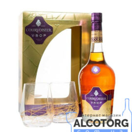 Коньяк Курвуазьє ВСОП в коробці + 2 стакана, Courvoisier VSOP + 2 glasses 0,7 л.