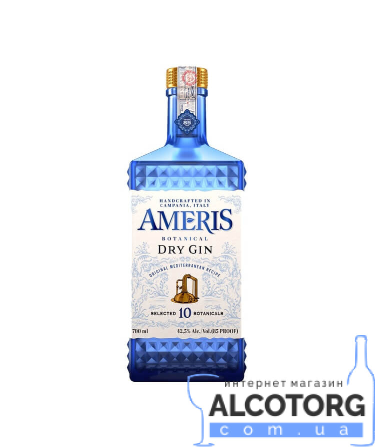 Джин Ameris Джин Америс Ориджинал Медитерранен Рецепт Блю, Ameris Original Mediterranean Recipe Blue 42.5% 0,7 л.